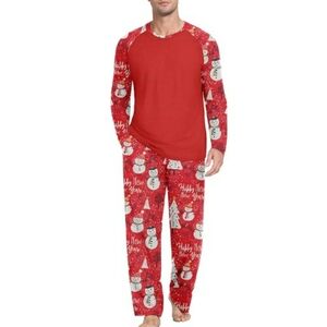 Men's Pajama Set Sleepwear Lightweight Long Sleeve Red